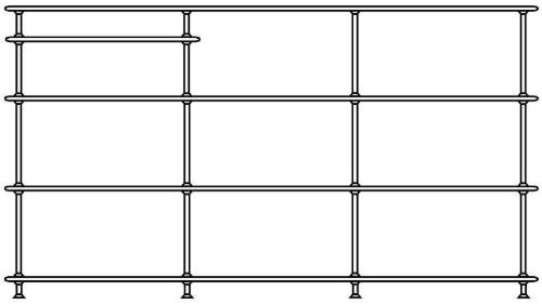 Montana QS Free 333100 Reol med Indskudt Hylde 203,4x109,9cm - 165 Beetroot