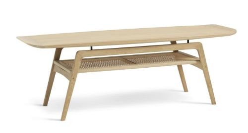Warm Nordic Surfboard Coffee Table W. Shelf L: 152 cm - White Oiled Solid Oak