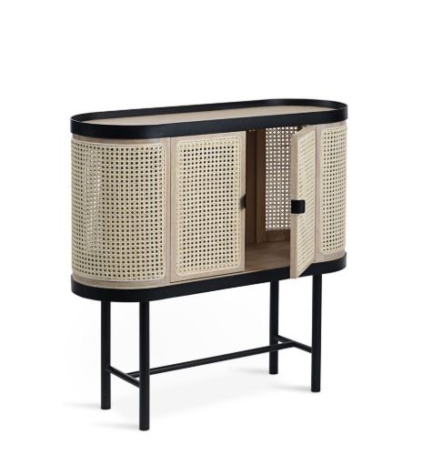 Warm Nordic Be My Guest Bar Cabinet 92x95 cm - Black Noir/French Cane