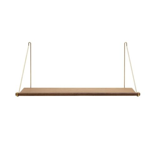 We Do Wood Loop Shelf L: 72 cm - Smoked Oak/Brass
