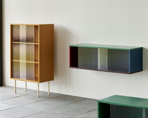 HAY Colour Wall Cabinet M w. Glass Doors 120x39x39 cm - Multi