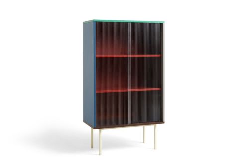 HAY Colour Cabinet Tall w. Glass Doors 75x39x130 cm - Multi