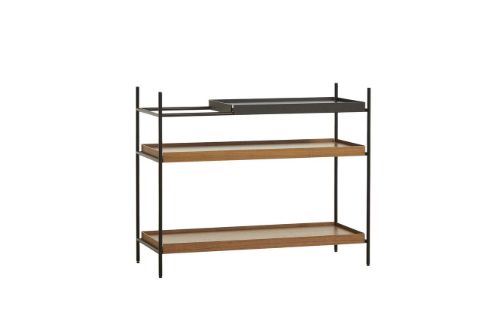 Woud Tray Shelf Low 81x100 cm - Walnut/Black