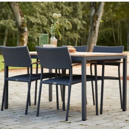 Mandalay Toscana havebord L: 132 cm - Teak/Antracit