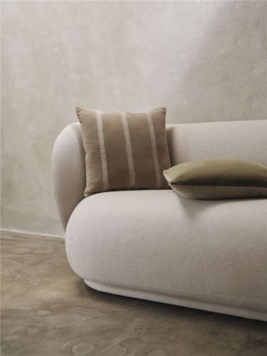 Ferm Living Senti Stripe Pude 50x50 cm - Dark Sand/Linen