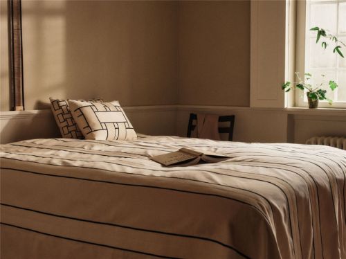 Ferm Living Lattice Rektangulær Pude - Bomuld/Off-White/Sort