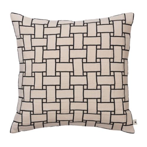 Ferm Living Lattice Pude - Bomuld/Off-White/Sort