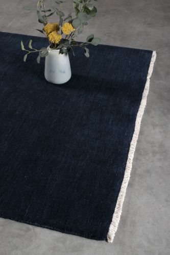 HC Interior Rugs Skagen Håndvævet Tæppe 140x200 cm - Dark Blue