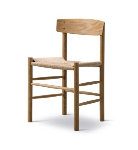 Fredericia Furniture 3239 J39 Mogensen Spisebordsstol SH: 46,5 cm - Olieret Eg/Natur Flet
