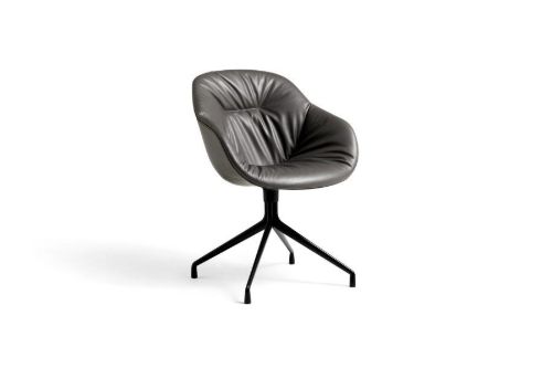 HAY AAC121 Soft About a Chair Spisebordsstol Polstret  - Black Powder Coated Aluminium/Silk SIL0855 OUTLET