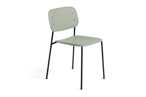 HAY Soft Edge 10 Chair w. Standard Gliders  - Dusty Green/Black Powder Coated Steel  OUTLET
