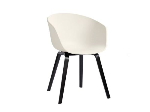 HAY AAC22 About a Chair Spisebordsstol  - Black Lacquered Oak Veneer/Cream White OUTLET