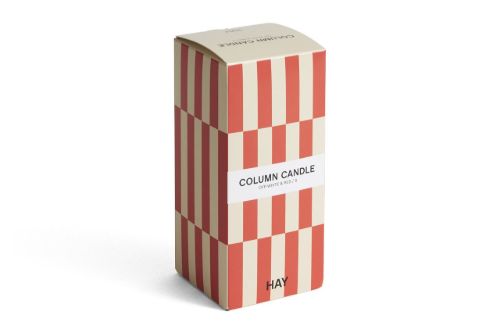 HAY Column Candle Small H: 15 cm - Off-white and red OUTLET