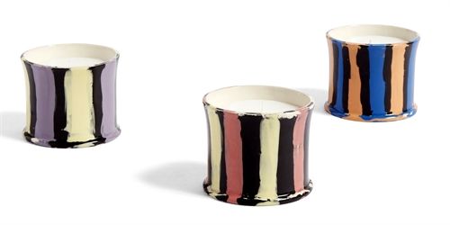 HAY Stripe Scented Candle Ø: 8,5 cm - Mint Leaf OUTLET