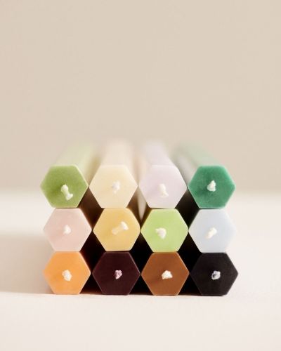 HAY Hexagon Candle Ø: 2,2 cm 4 stk - Pastel Set OUTLET