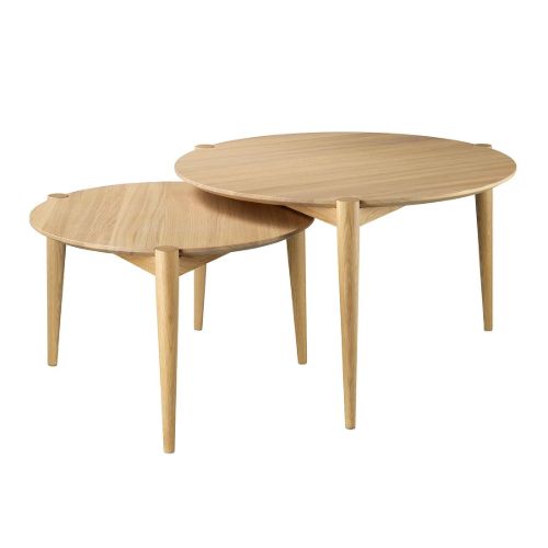 FDB Møbler D102 Søs Sofabord Ø: 55 cm - Natur Eg OUTLET