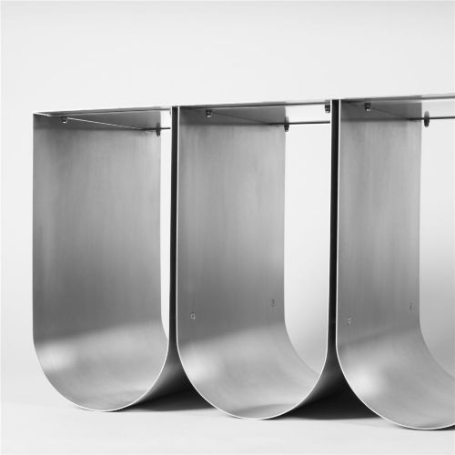 Kristina Dam Curved Bench B: 110 cm - Børstet Stål OUTLET