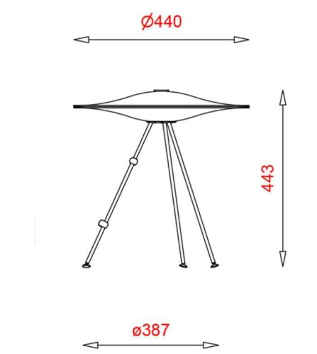 Piet Hein Sinus 440 Bordlampe H: 44,3cm - Opal/Sort Ledning  OUTLET