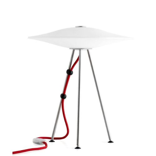 Piet Hein Sinus 330 Bordlampe H: 37,2cm - Opal/Rød Ledning UDSTILLINGSMODEL OUTLET