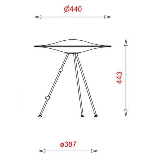 Piet Hein Sinus 440 Bordlampe H: 44,3cm - Opal/Rød Ledning OUTLET