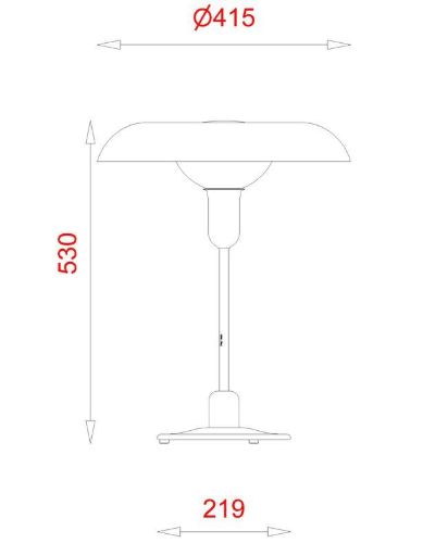 Piet Hein RA 400 Bordlampe H: 53cm - Opal/Krom OUTLET
