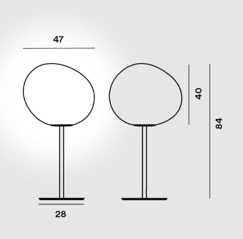 Foscarini Gregg Bordlampe Høj Large H: 84cm - Grafit/Hvid OUTLET