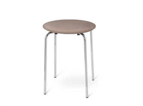 Ferm Living Herman Stool Taburet  - Chrome / Boucle 64 Sand UDSTILLINGSMODEL  OUTLET