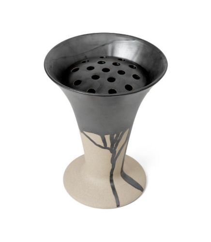 Ferm Living Flores Vase H: 23 cm - Sand/Black OUTLET