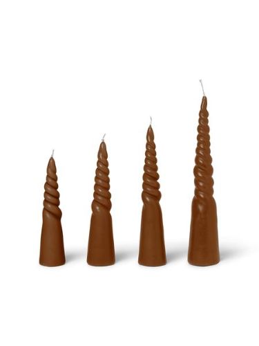 Ferm Living Twisted Candles Set of 4 H: 25 cm - Amber OUTLET