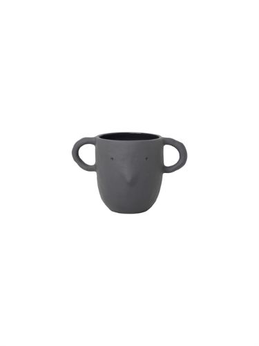 Ferm Living Mus Plant Pot Large H: 12 cm - Dark Grey OUTLET