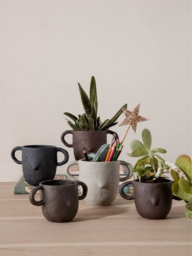 Ferm Living Mus Plant Pot Small H: 9 cm - Dark Grey OUTLET