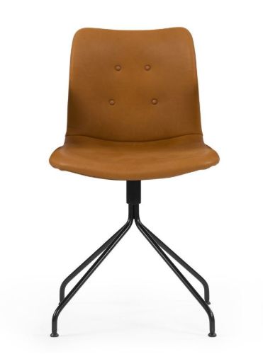 Sibast Furniture Primum Stol Drejestel SH: 45 cm - Adrian Cognac Læder/Sort Stål - UDSTILLINGSMODEL OUTLET