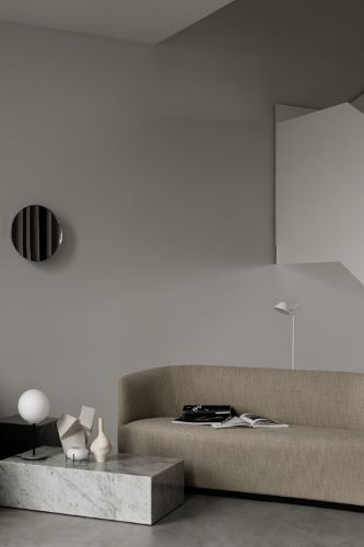 Audo Copenhagen TR Bulb Table Lamp H: 41 cm - Matte Opal/Grå Marmor OUTLET 