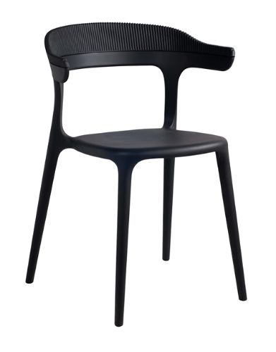Muubs Spisebordsstol Luna Stripe  - Sort Polycarbonate OUTLET
