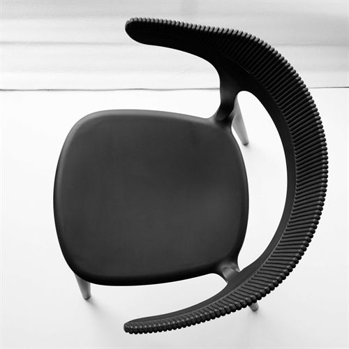 Muubs Spisebordsstol Luna Stripe  - Sort Polycarbonate OUTLET