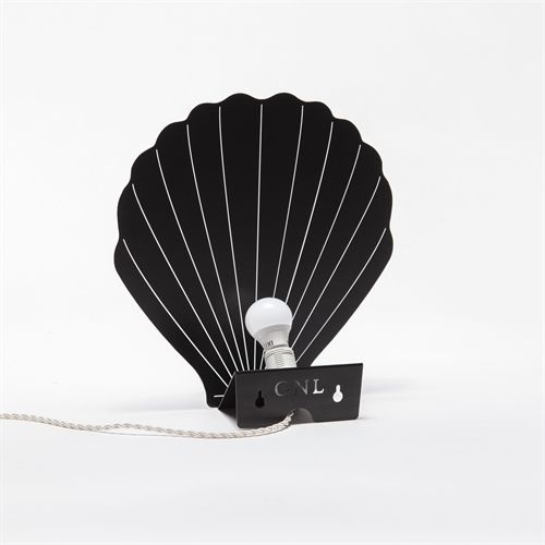 Goodnight Light Decoupage Seashell Lamp H: 30 cm - Black OUTLET