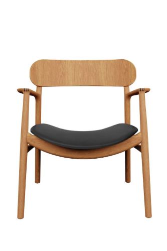 Bent Hansen Asger Loungestol M. Polstring H: 77,5 cm - Olieret Eg/ Zenso2 207 Sort Læder