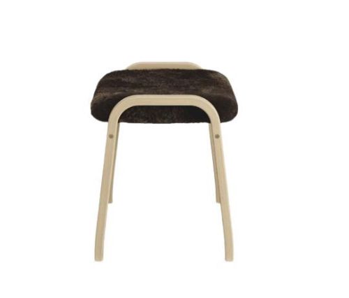 Swedese Lamino Fodskammel H: 48 cm - Eg Naturlak/Espresso Fåreskind