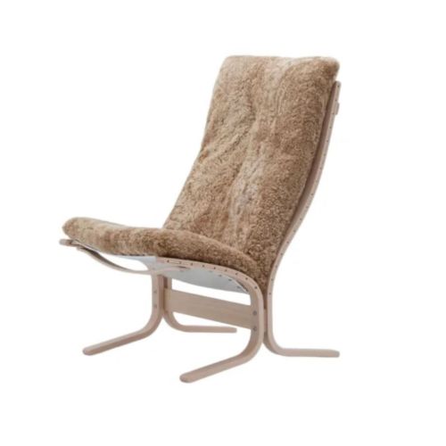 LK Hjelle Siesta Ovis Lænestol Lav u. Armlæn H: 85 cm - Røget Eg/Sheepskin Drake 