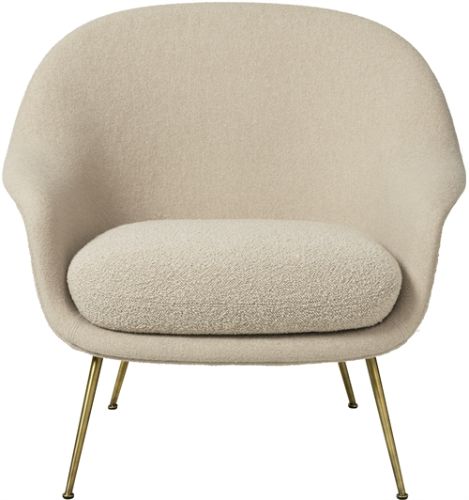 GUBI Bat Lounge Chair Low Back  - Antique Brass Base/Harp 020