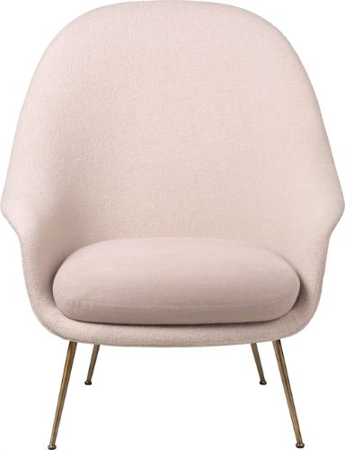 GUBI Bat Lounge Chair High Back 39 cm - Antique Brass/Harp 200