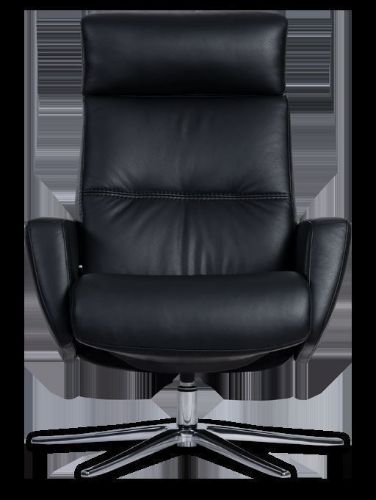 IMG Comfort Space 3400 Lænestol og skammel - Cashmere stof / sort understel.
