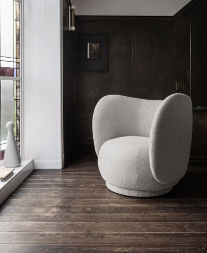 Ferm Living Rico Lounge Chair Brushed SH: 41 cm - Off White