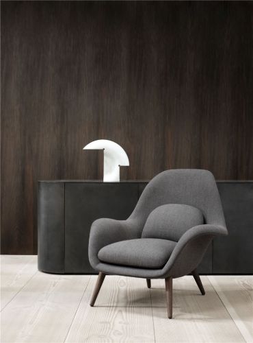 Fredericia Furniture 1770 Swoon Loungestol SH: 40 cm - Hallingdal 130/Røget Eg