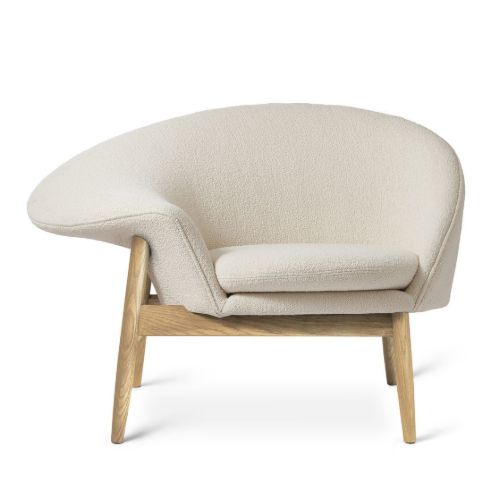 Warm Nordic Fried Egg Loungestol Venstre SH: 40 cm - Oiled Oak/024 Cream Barnum