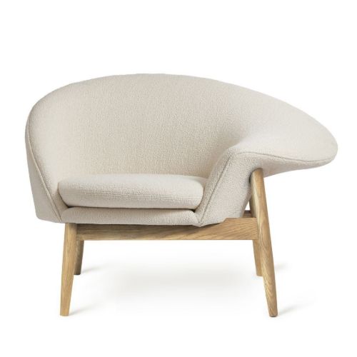 Warm Nordic Fried Egg Loungestol Højre SH: 40 cm - Oiled Oak/024 Cream Barnum