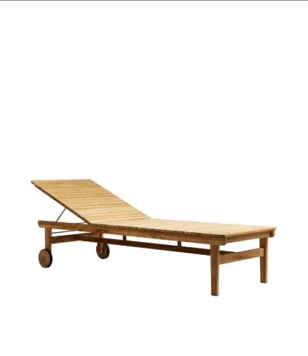 FDB Møbler M8 Sammen Solvogn 70x200 cm - Massiv Teak/Natur FORUDBESTIL: DECEMBER 2026