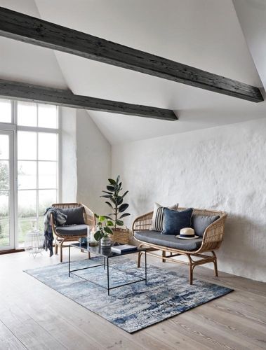 Nordal BALI Sofa i Rattan med Hynder L: 138 cm - Natur / Grå OUTLET