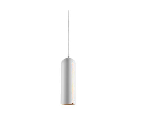 Woud Gap Pendant Tall H: 30 cm - Hvid / Messing OUTLET