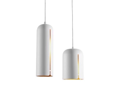 Woud Gap Pendant Tall H: 30 cm - Hvid / Messing OUTLET